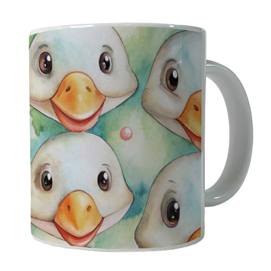 Cute Geese Faces Watercolor Ceramic Tea Coffee Mug Cup - 11oz