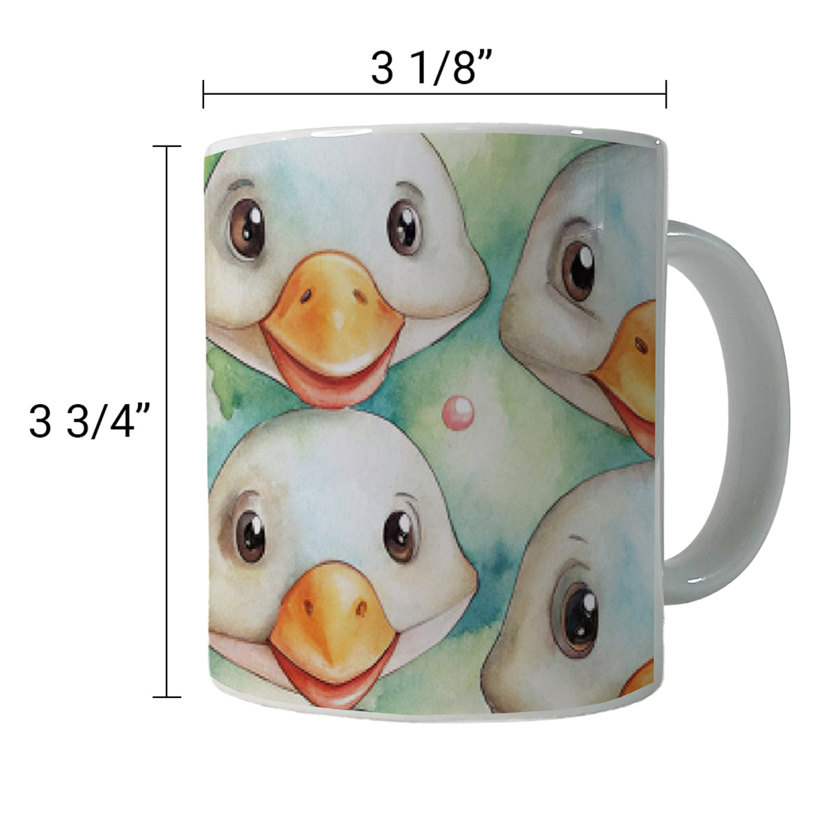 Cute Geese Faces Watercolor Ceramic Tea Coffee Mug Cup - 11oz