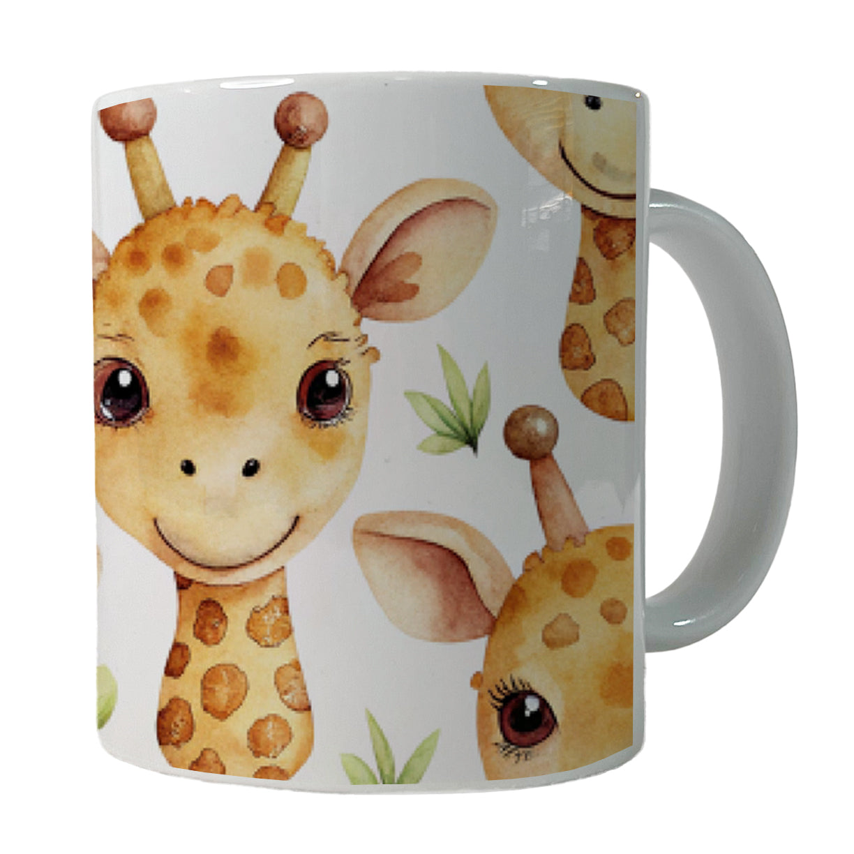 Cute Giraffe Faces Watercolor Ceramic Tea Coffee Mug Cup - 11oz