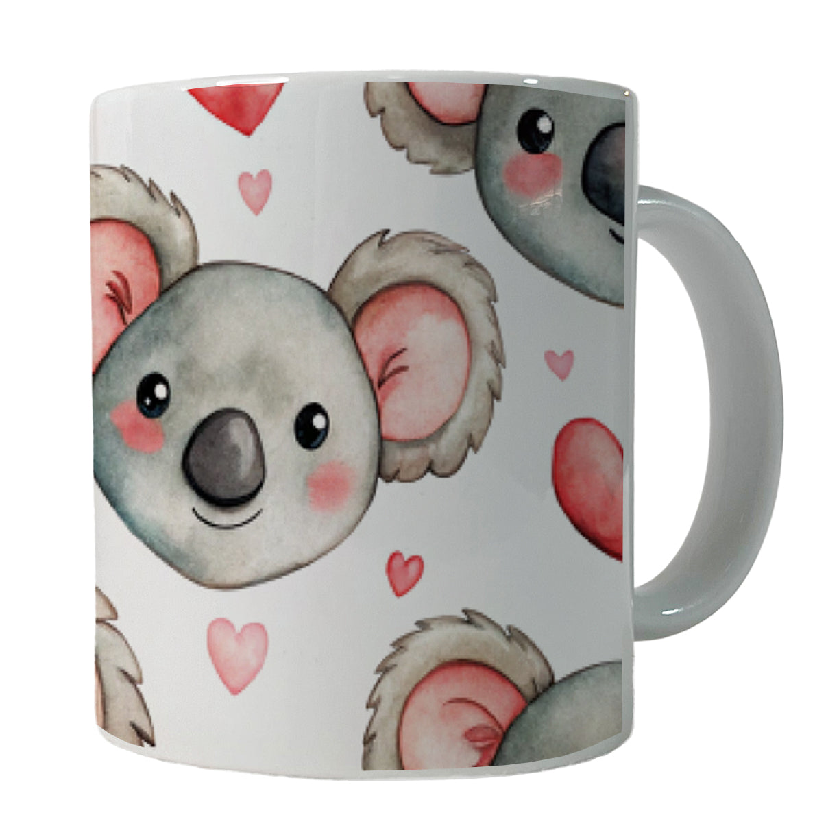 Cute Koala Bears Faces Hearts Ceramic Tea Coffee Mug Cup - 11oz