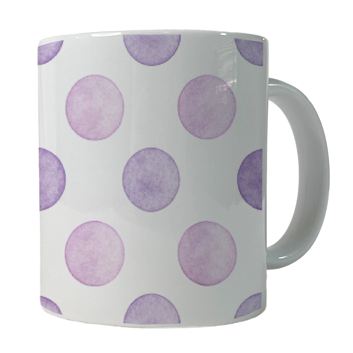 Light Purple Polka Dots White Background Ceramic Tea Coffee Mug Cup - 11oz