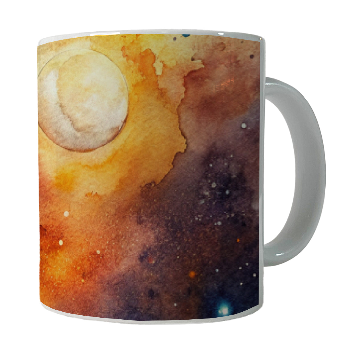 Moon Space Watercolor Design Astronomy Ceramic Tea Coffee Mug Cup - 11oz