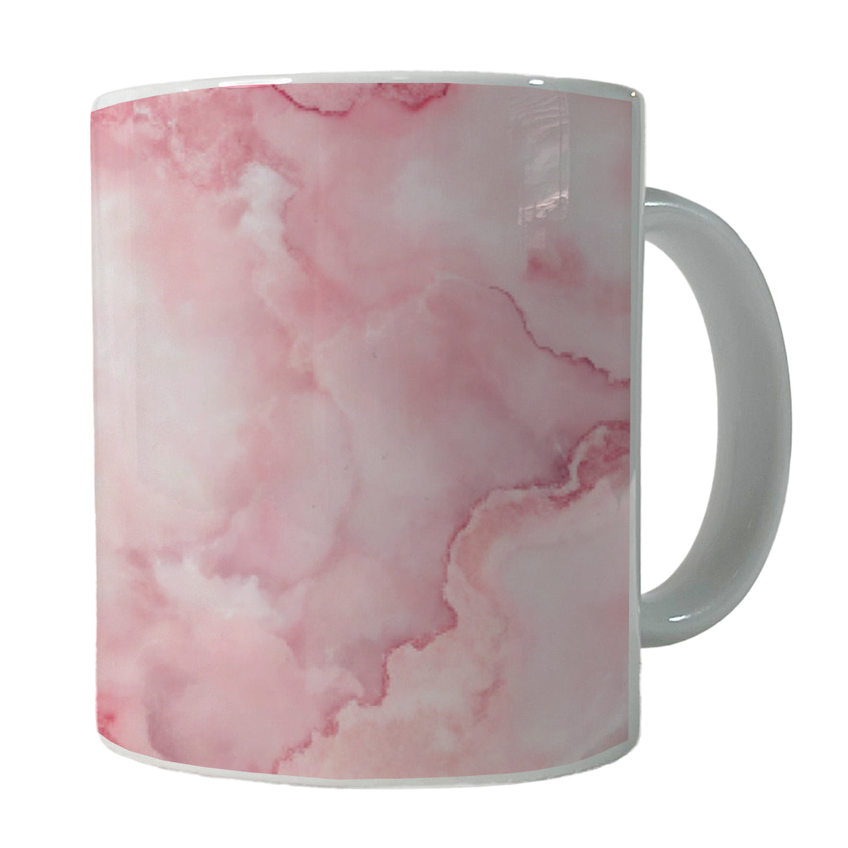Pink Marble Background Watercolor Ceramic Tea Coffee Mug Cup - 11oz