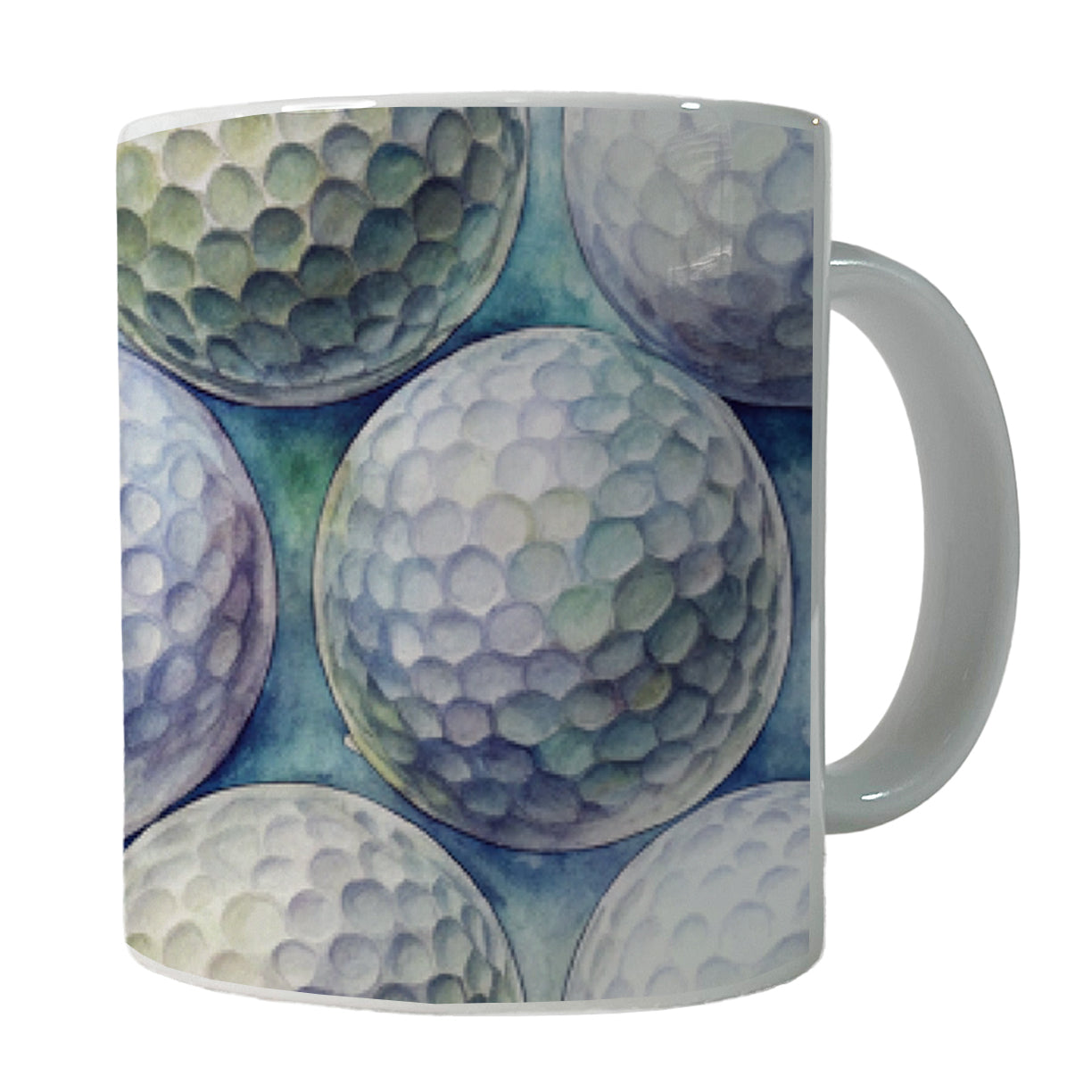 White Golf Balls Watercolor Ceramic Tea Coffee Mug Cup - 11oz