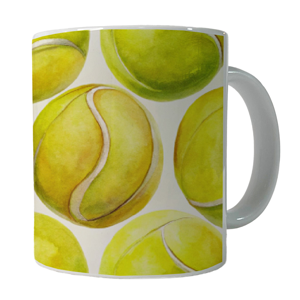 Yellow Tennis Balls Watercolor Ceramic Tea Coffee Mug Cup - 11oz