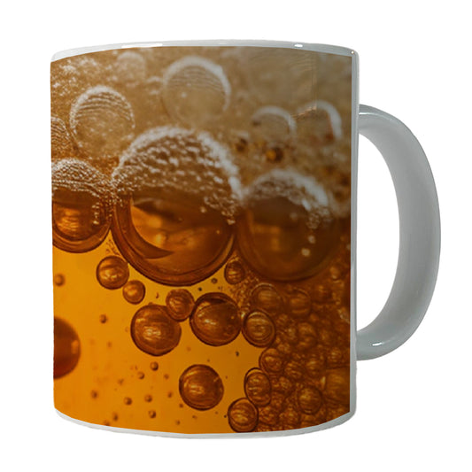 Beer Lager Closeup Foam On Top Funny Ceramic Tea Coffee Mug Cup - 11oz