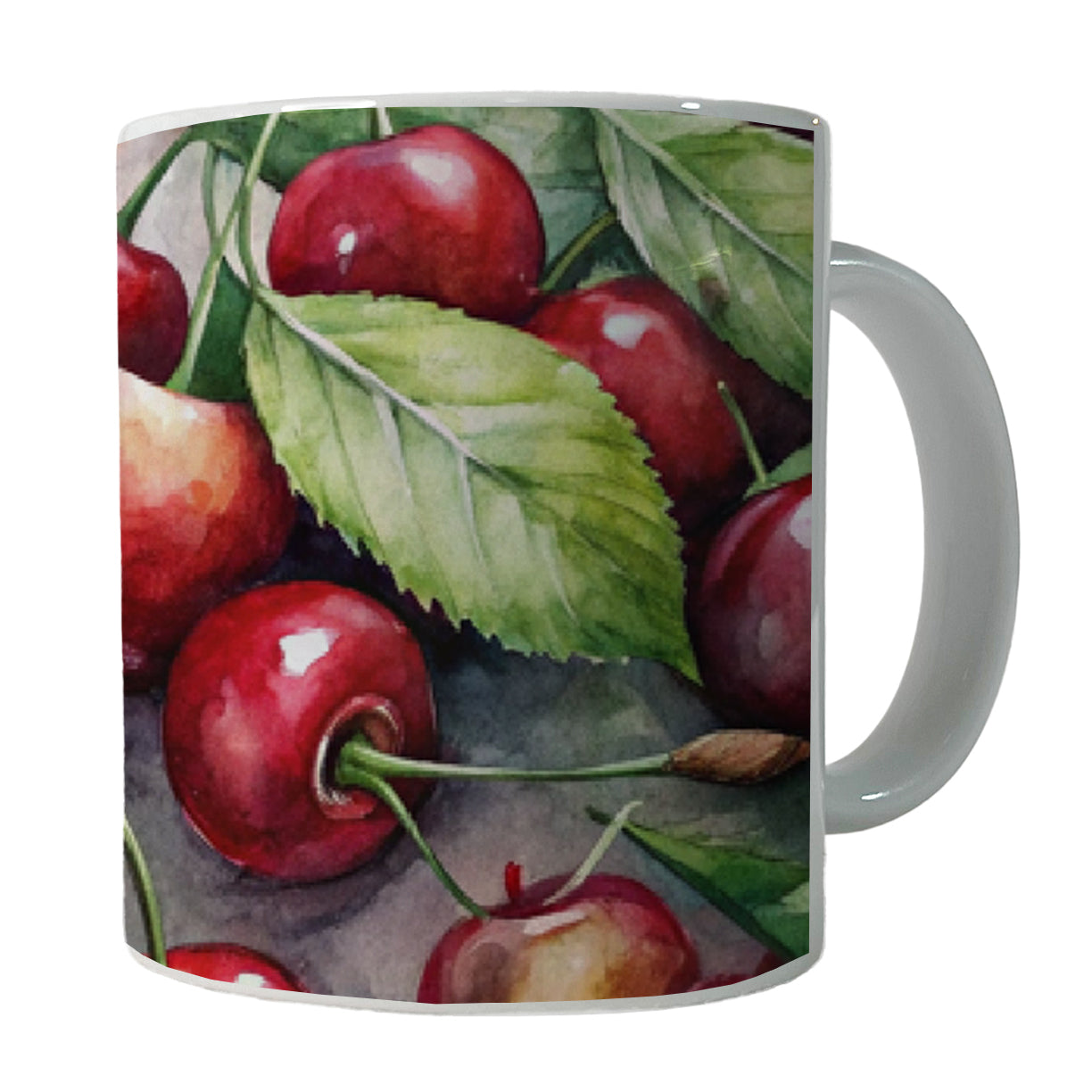 Cherries Fruit Watercolor Ceramic Tea Coffee Mug Cup - 11oz
