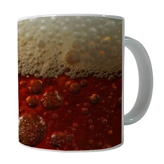 Dark Beer Closeup Foam Top Funny Ceramic Tea Coffee Mug Cup - 11oz