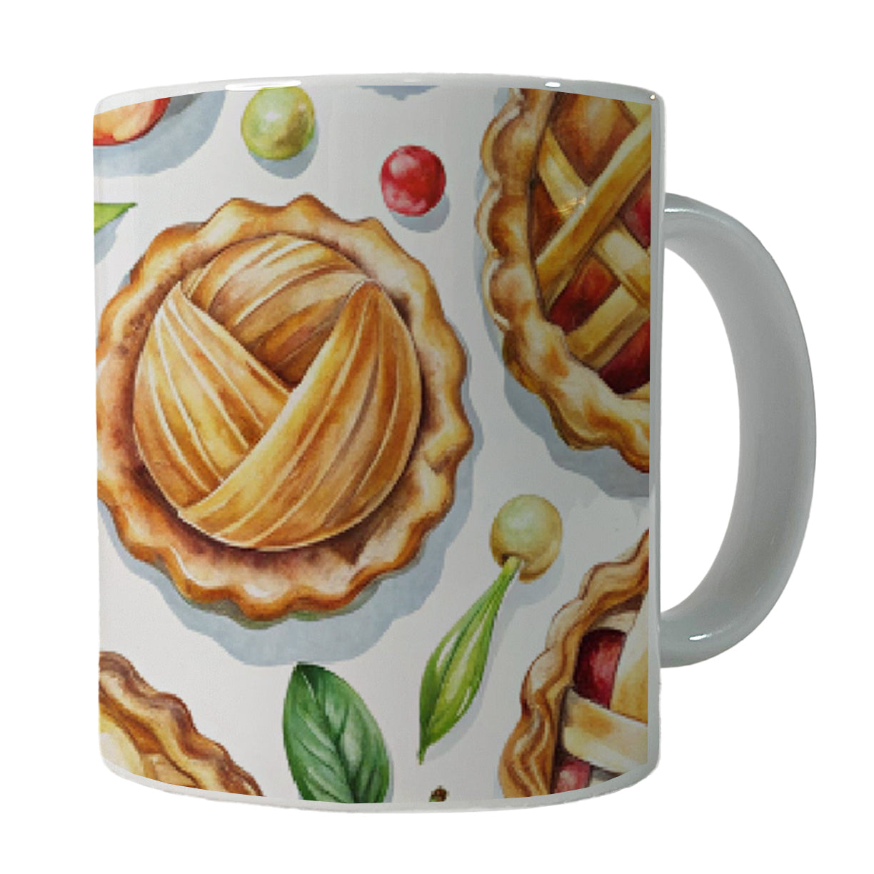 Fruit Pies Apple Cherry Ceramic Tea Coffee Mug Cup - 11oz