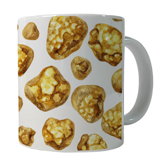 Gold Nuggets Pattern Watercolor Ceramic Tea Coffee Mug Cup - 11oz