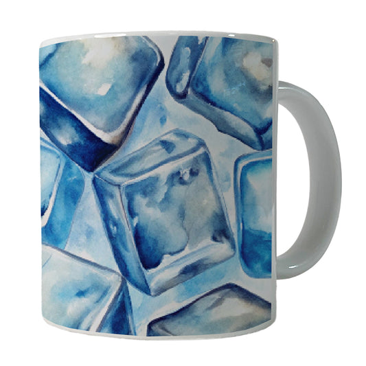 Ice Cubes Watercolor Ceramic Tea Coffee Mug Cup - 11oz