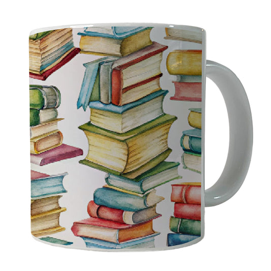 Lots Of Books Library Reading Reader Ceramic Tea Coffee Mug Cup - 11oz