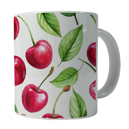 Lots Of Cherries Ceramic Tea Coffee Mug Cup - 11oz