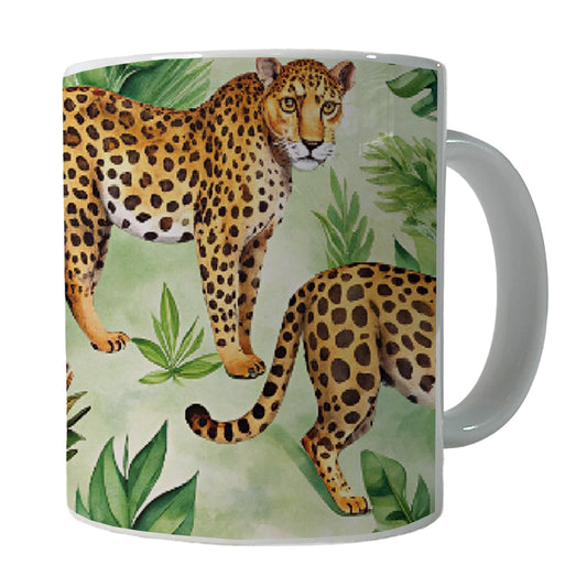 Lots Of Leopards Ceramic Tea Coffee Mug Cup - 11oz