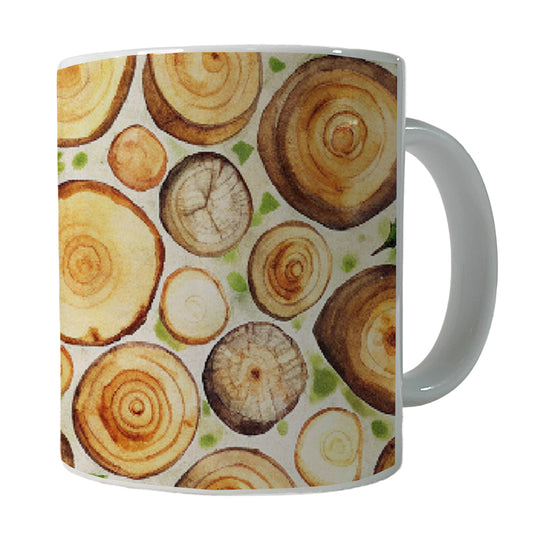 Lots Of Logs Ceramic Tea Coffee Mug Cup - 11oz