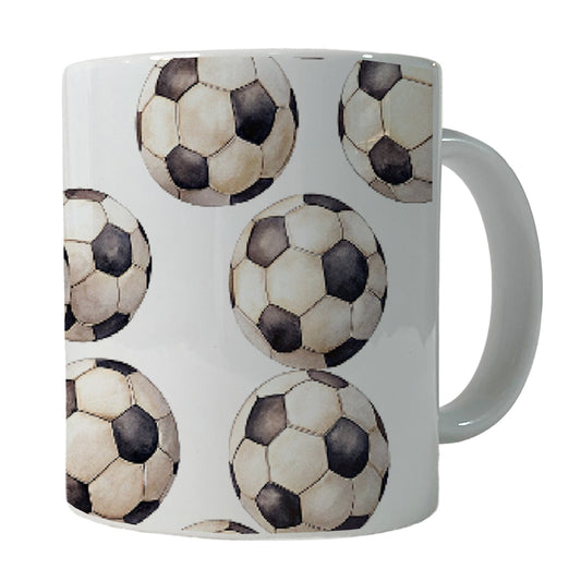 Lots Of Soccer Balls Footballs Ceramic Tea Coffee Mug Cup - 11oz