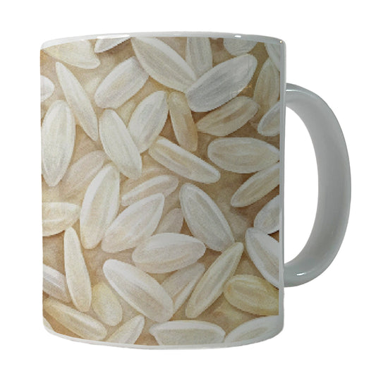 Lots Of White Rice Ceramic Tea Coffee Mug Cup - 11oz