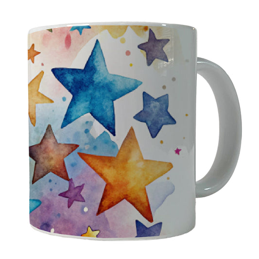 Stars Watercolor Ceramic Tea Coffee Mug Cup - 11oz