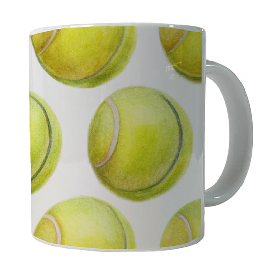 Tennis Balls In A Row Ceramic Tea Coffee Mug Cup - 11oz