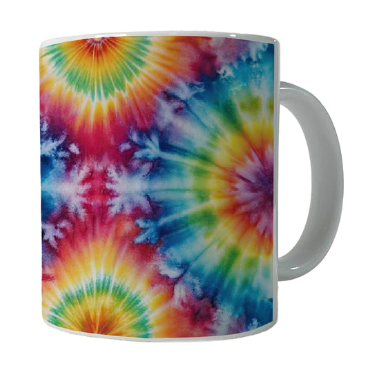 Tie Dye Pattern Fun Watercolor Ceramic Tea Coffee Mug Cup - 11oz
