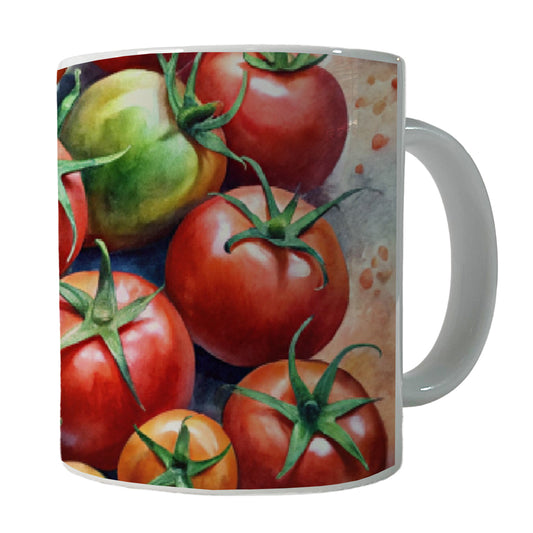Tomatoes Watercolor Ceramic Tea Coffee Mug Cup - 11oz