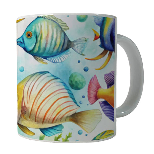 Tropical Fish Swimming Ocean Ceramic Tea Coffee Mug Cup - 11oz