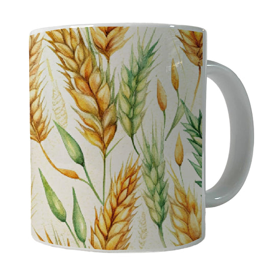 Wheat Watercolor Ceramic Tea Coffee Mug Cup - 11oz