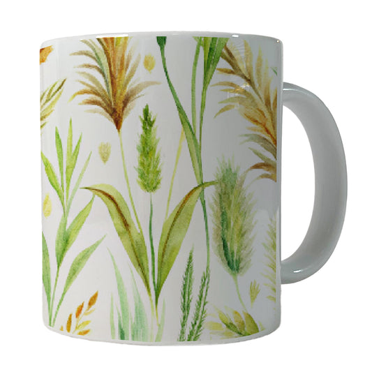 Wild Grasses Ceramic Tea Coffee Mug Cup - 11oz
