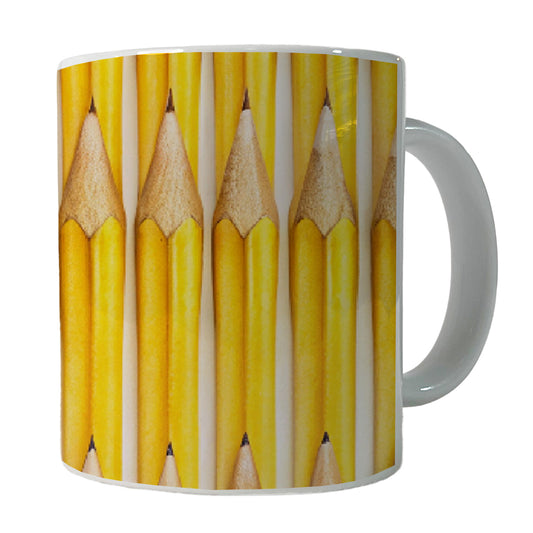 Yellow Pencils Teachers Artist Ceramic Tea Coffee Mug Cup - 11oz