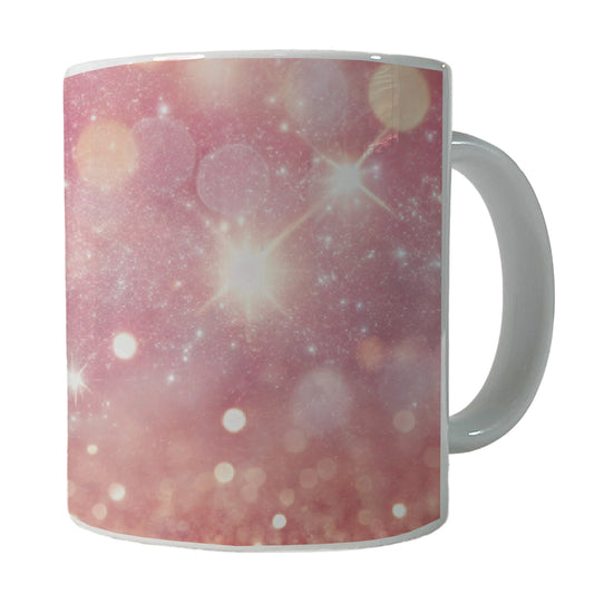 Light Pink Faux Glitter Ceramic Tea Coffee Mug Cup - 11oz