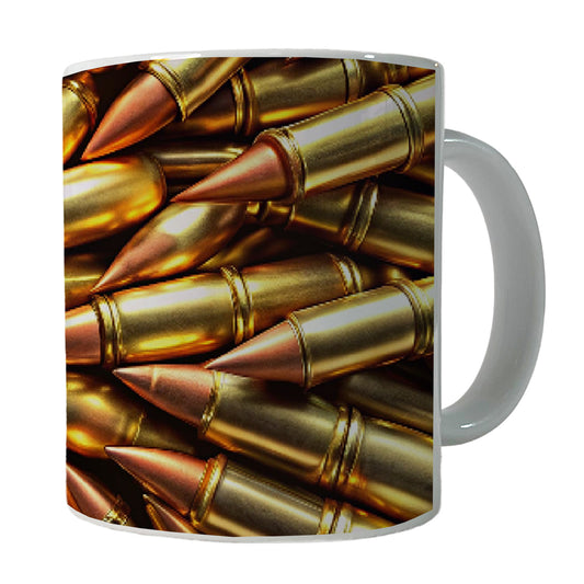Lots Of Bullets Pattern Ceramic Tea Coffee Mug Cup - 11oz