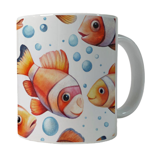 Lots Of Sweet Clownfish Ceramic Tea Coffee Mug Cup - 11oz