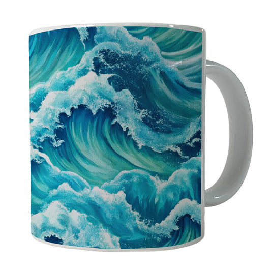Ocean Waves Pattern Ceramic Tea Coffee Mug Cup - 11oz