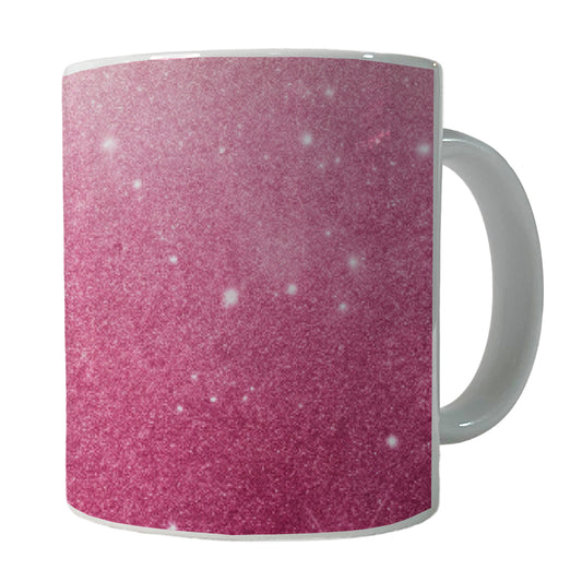 Pink Faux Glitter Ceramic Tea Coffee Mug Cup - 11oz