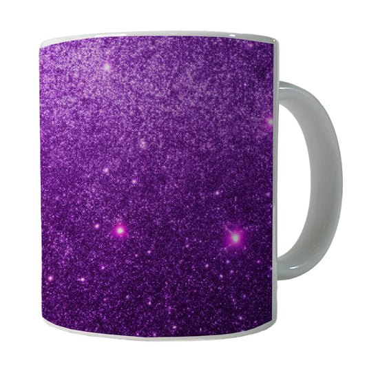 Purple Faux Glitter Ceramic Tea Coffee Mug Cup - 11oz