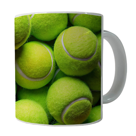 Lots Of Tennis Balls Ceramic Tea Coffee Mug Cup - 11oz