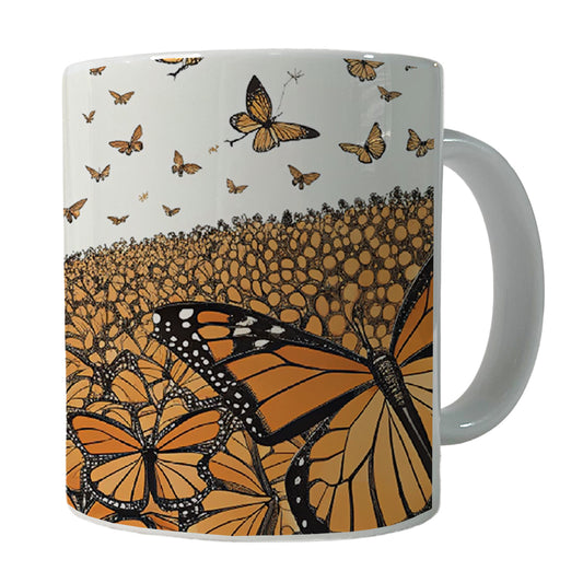 Monarch Butterflies Covering the Countryside Ceramic Tea Coffee Mug Cup - 11oz