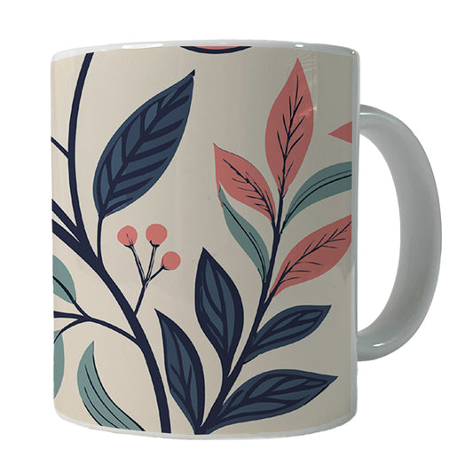 Beautiful Vine Flowers Ceramic Tea Coffee Mug Cup - 11oz