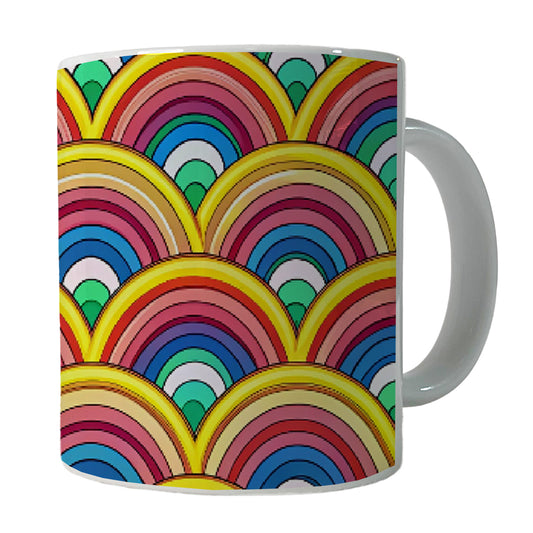 Bohemian Rainbow Pattern Ceramic Tea Coffee Mug Cup - 11oz