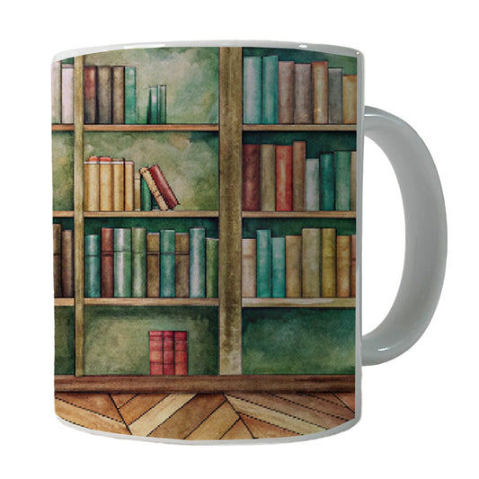 Books Bookshelves In Library Reading Reader Ceramic Tea Coffee Mug Cup - 11oz