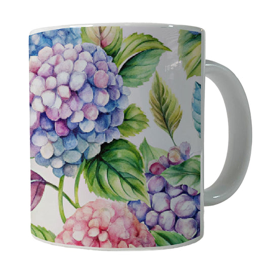 Hydrangea Floral Flowers Ceramic Tea Coffee Mug Cup - 11oz