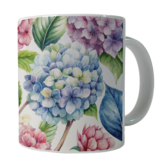 Hydrangea Flowers Wallpaper Ceramic Tea Coffee Mug Cup - 11oz
