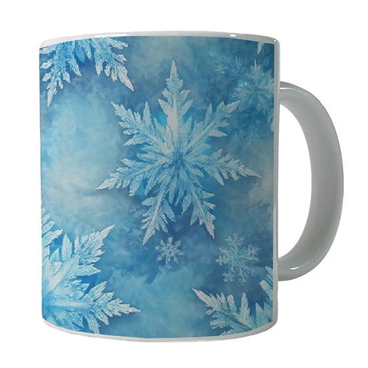 Ice Crystals Snowflakes Winter Beautiful Ceramic Tea Coffee Mug Cup - 11oz