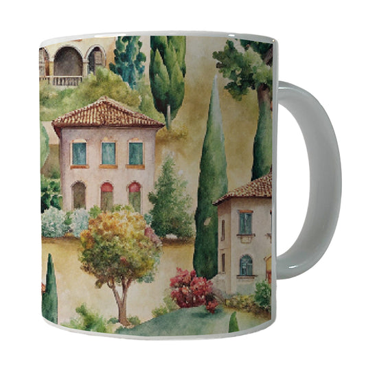 Italian Villa Hillside Town Italy Ceramic Tea Coffee Mug Cup - 11oz