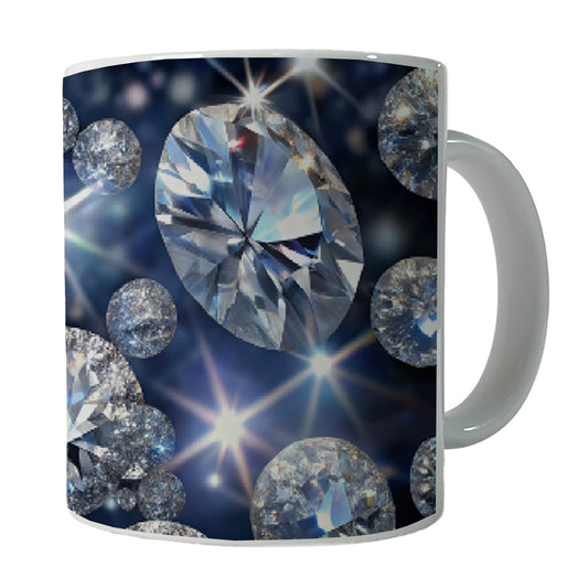 Lots Of Diamonds Ceramic Tea Coffee Mug Cup - 11oz