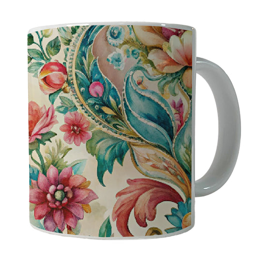 Refined Bohemian Wallpaper Ceramic Tea Coffee Mug Cup - 11oz