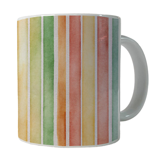 Striped 70s Wallpaper Ceramic Tea Coffee Mug Cup - 11oz