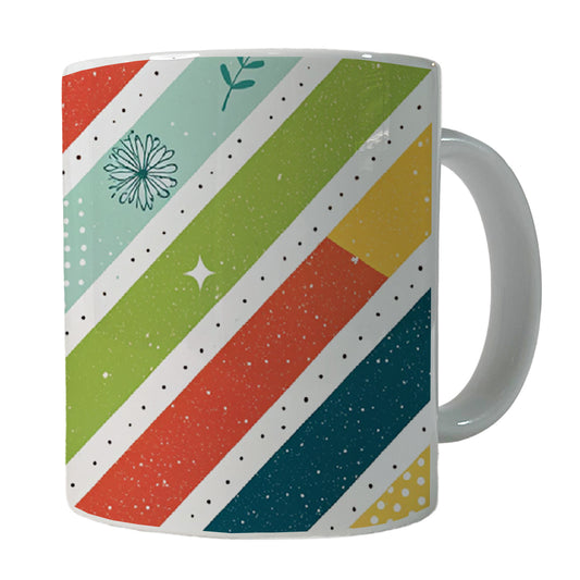 Cute Diagonal Stripes Ceramic Tea Coffee Mug Cup - 11oz