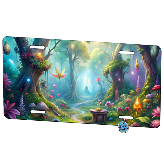 Fairy Forest Fantasy Watercolor Beautiful Metal Vanity Novelty Tag License Plate for Trucks Cars SUVs