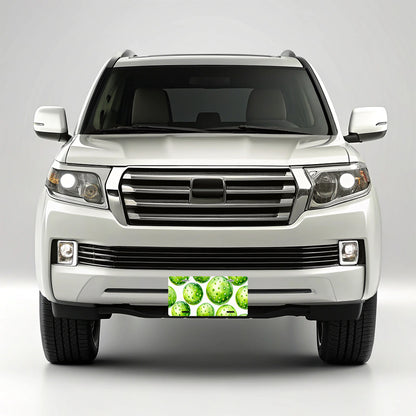 Fluorescent Green Pickleballs Metal Vanity Novelty Tag License Plate for Trucks Cars SUVs